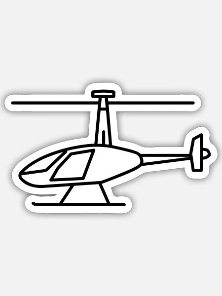 Gyrokopter - Sticker Größe S (10 x 10 cm) - Mattweiß