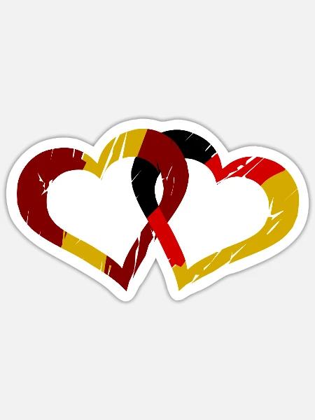 Spanisch deutsche Liebe - Sticker Größe S (10 x 10 cm) - Mattweiß
