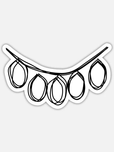 Lichtergirlande handgezeichnet - Sticker Größe S (10 x 10 cm) - Mattweiß