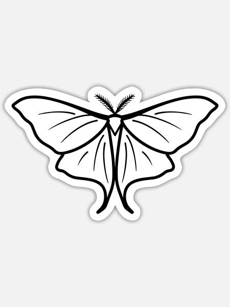 Moon Butterfly - Sticker Größe S (10 x 10 cm) - Mattweiß