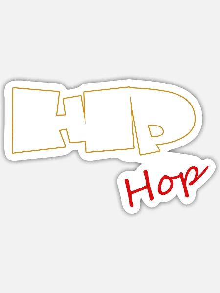 HP Hop Boldes HipHop Design - Sticker Größe S (10 x 10 cm) - Mattweiß