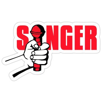 singer - Sticker size S (10 x 10 cm) - white matte - Front