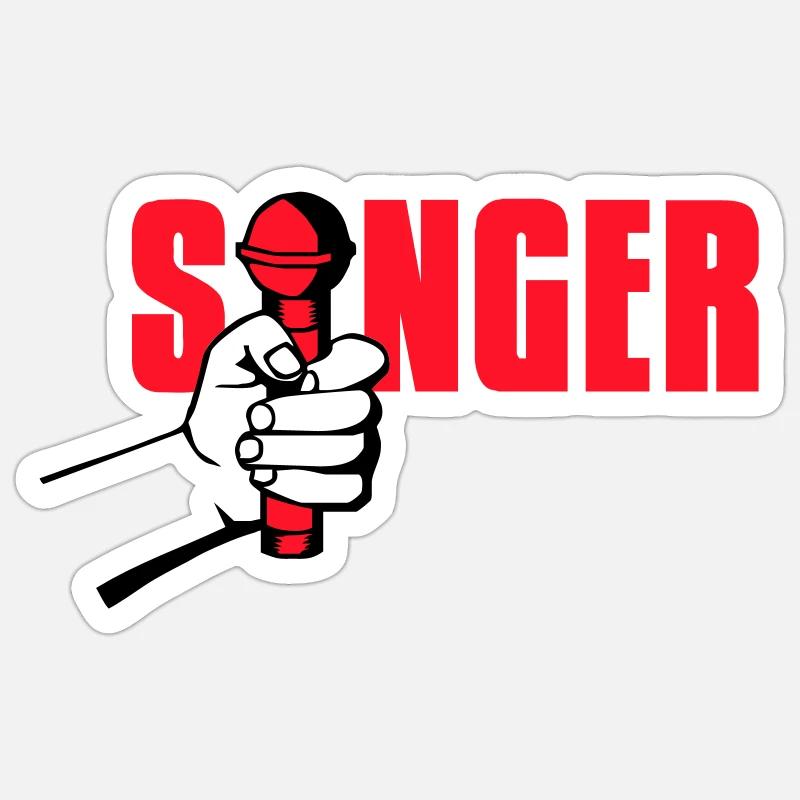 singer - Sticker Größe S (10 x 10 cm) - Mattweiß