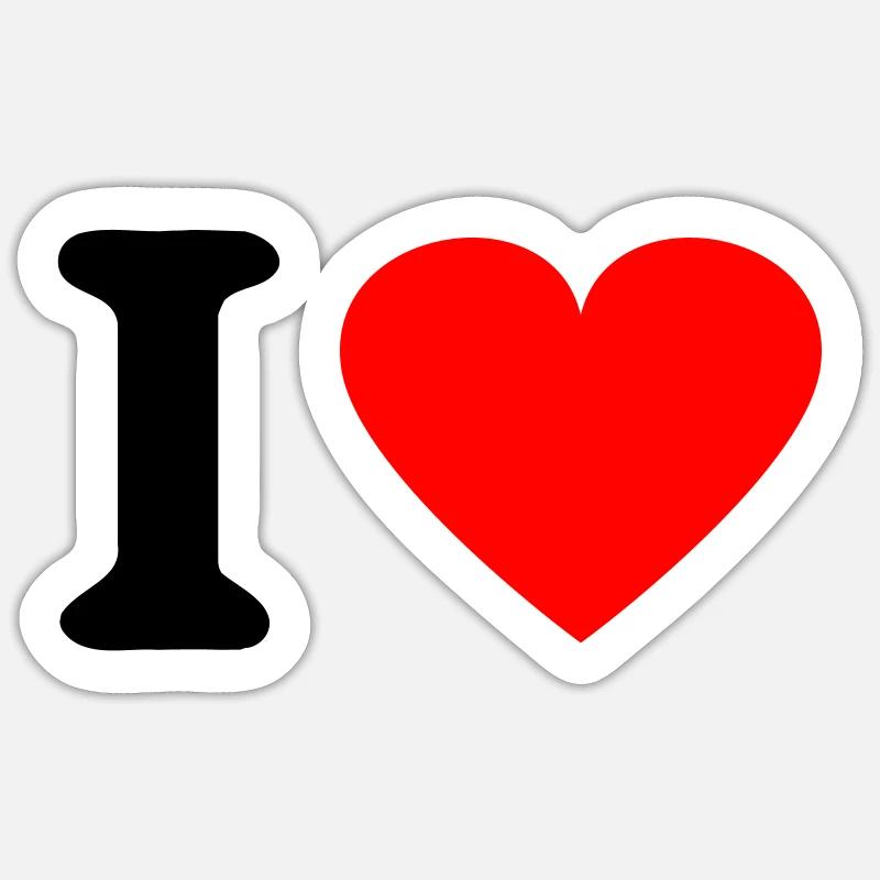 I Herz - Sticker Größe S (10 x 10 cm) - Mattweiß