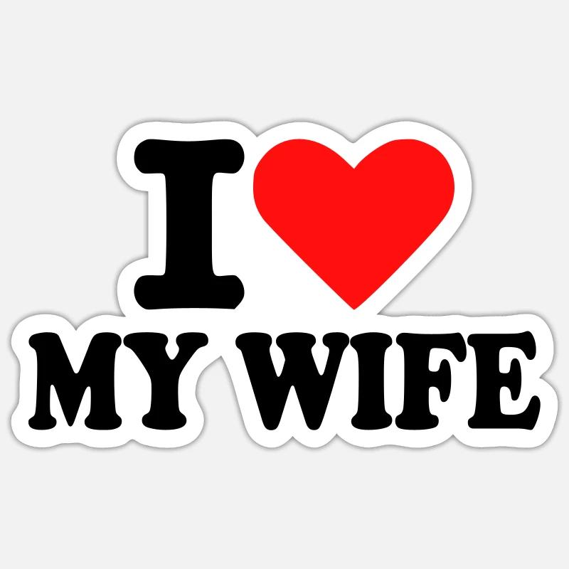 Ehefrau - Sticker Größe S (10 x 10 cm) - Mattweiß