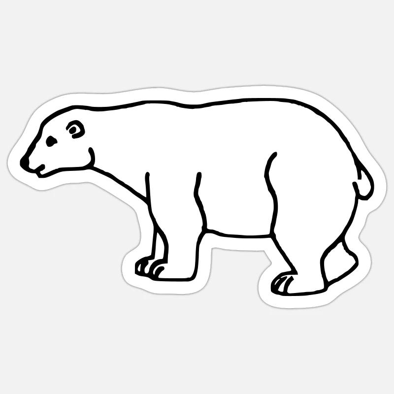 Eisbär - Sticker Größe S (10 x 10 cm) - Mattweiß