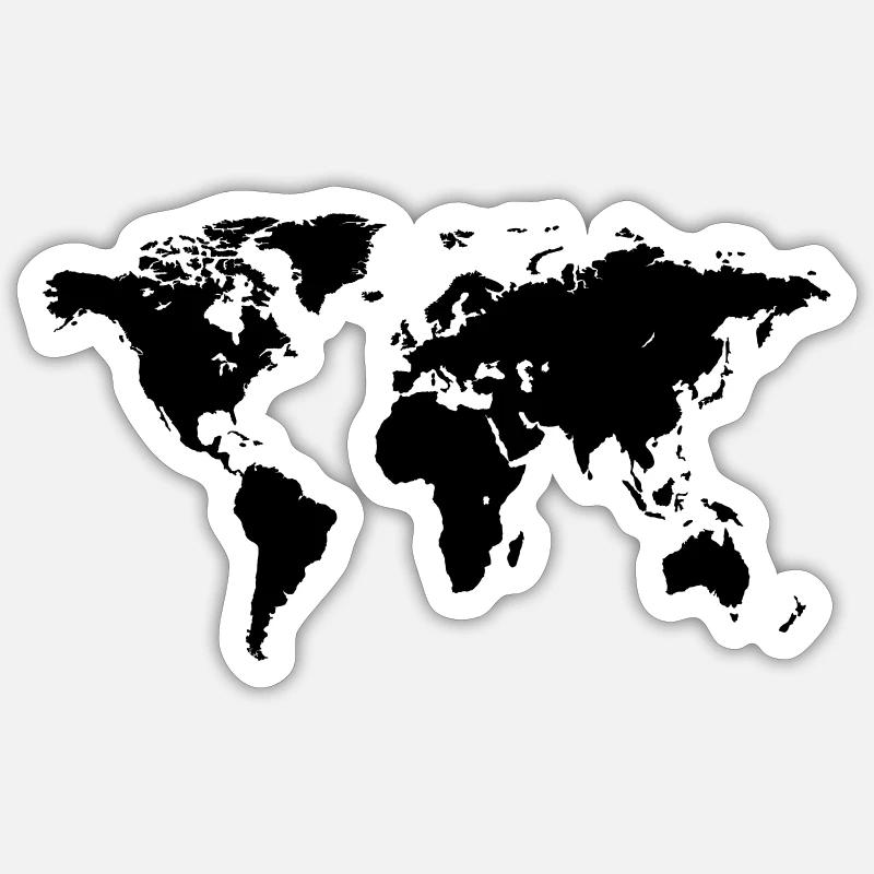 World Map Sticker Größe S (10 x 10 cm)