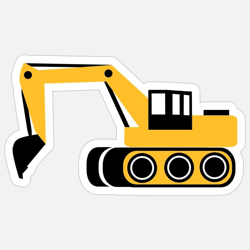 Bagger - Sticker Größe S (10 x 10 cm) - Mattweiß