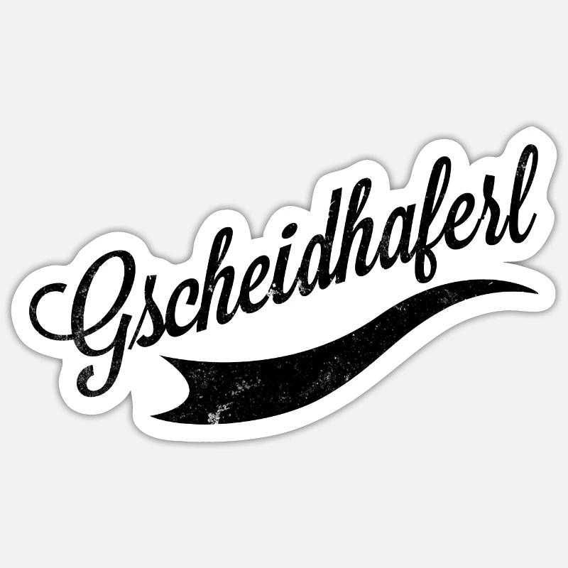 Gscheidhaferl - Sticker Größe S (10 x 10 cm) - Mattweiß
