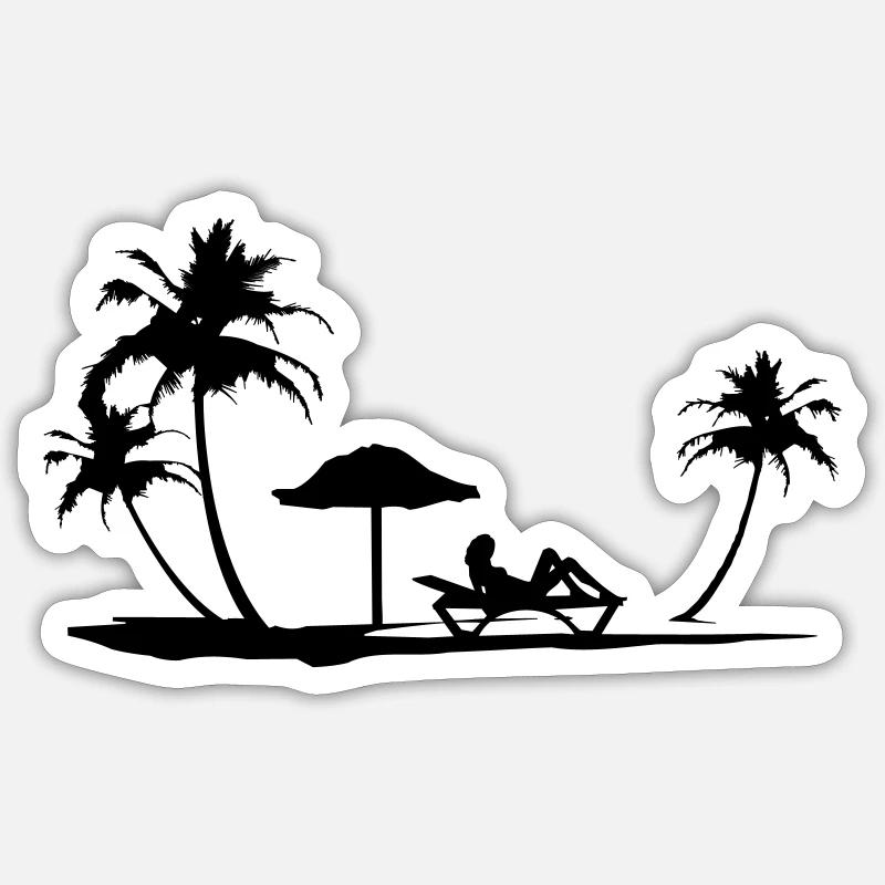 Beach - Sticker size S (10 x 10 cm) - white matte