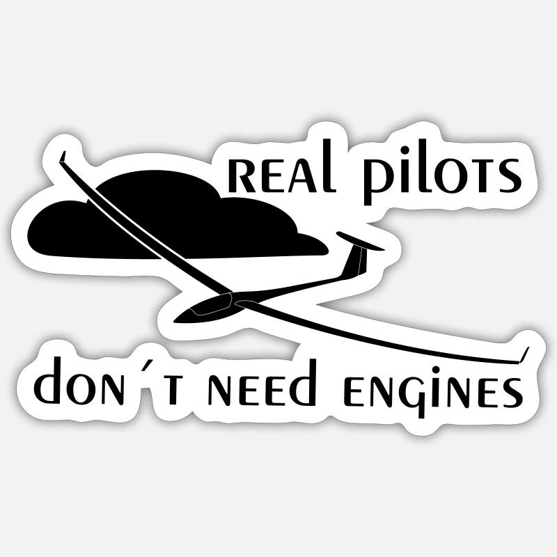 real glider pilot - Sticker taille S (10 x 10 cm) - blanc mat