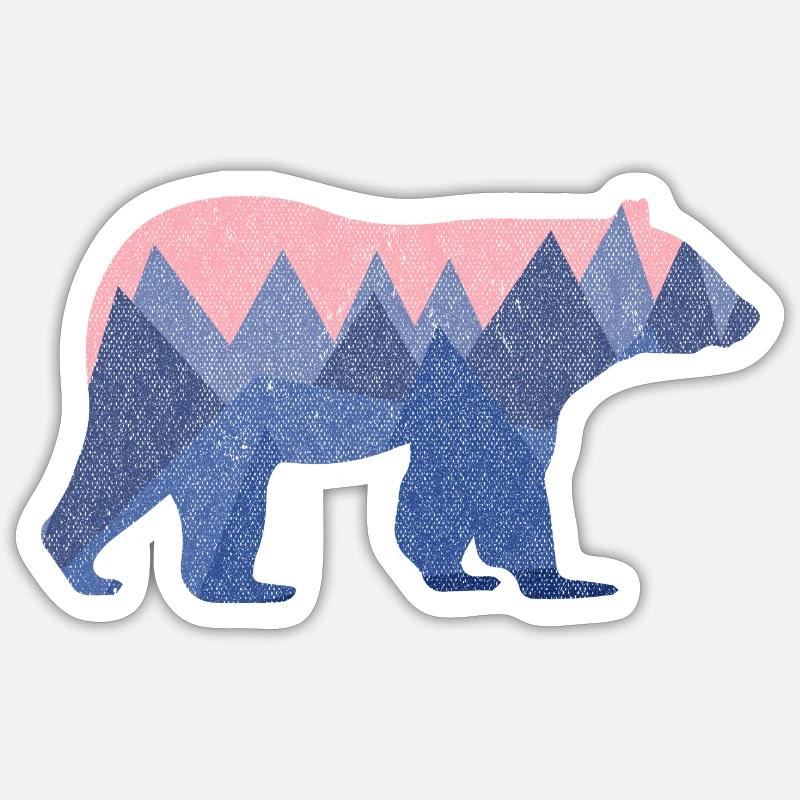 mountain bear - Sticker size S (10 x 10 cm) - white matte