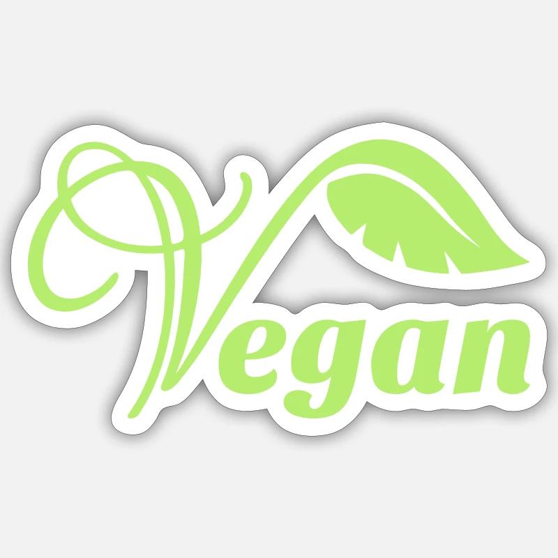 Vegan - Sticker Größe S (10 x 10 cm) - Mattweiß