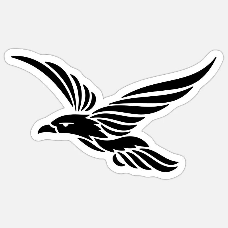 Tribal Rabe 1c - Sticker Größe S (10 x 10 cm) - Mattweiß