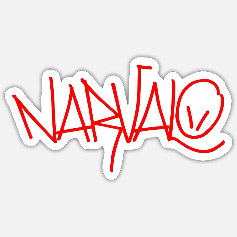 narvalo rouge - Sticker taille S (10 x 10 cm) - blanc mat