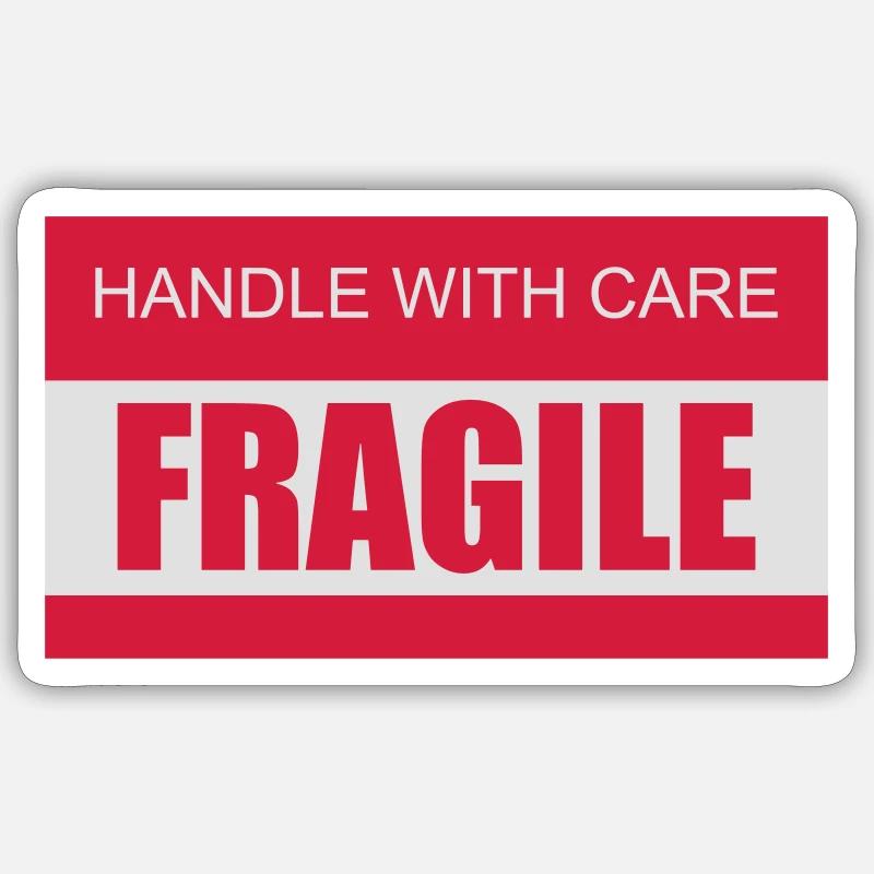 FRAGILE A manipuler avec précaution 2c Sticker taille S (10 x 10 cm)
