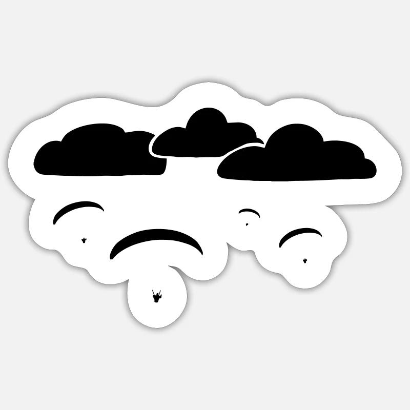nuage de parapente - Sticker taille S (10 x 10 cm) - blanc mat