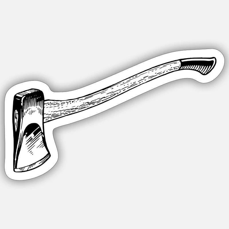 Axt - Sticker Größe S (10 x 10 cm) - Mattweiß