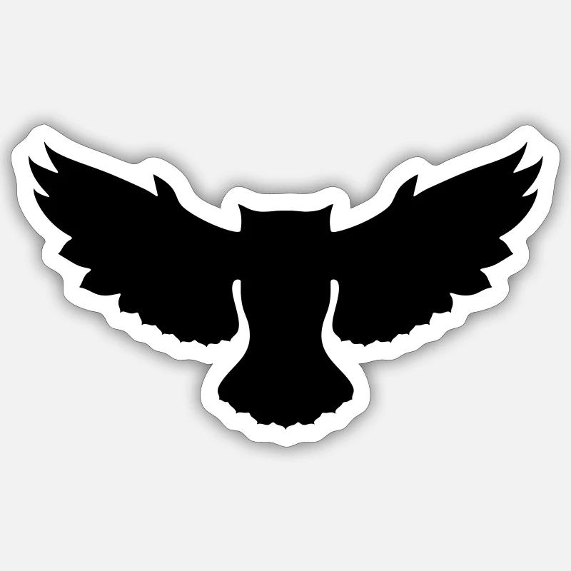 Fliegende Eule Sticker Größe S (10 x 10 cm)