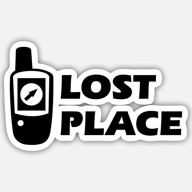 Geocaching GPS Lost Place Cache - Sticker Größe S (10 x 10 cm) - Mattweiß