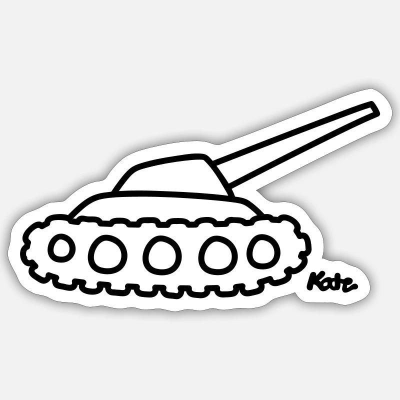 Panzer - Sticker taille S (10 x 10 cm) - blanc mat