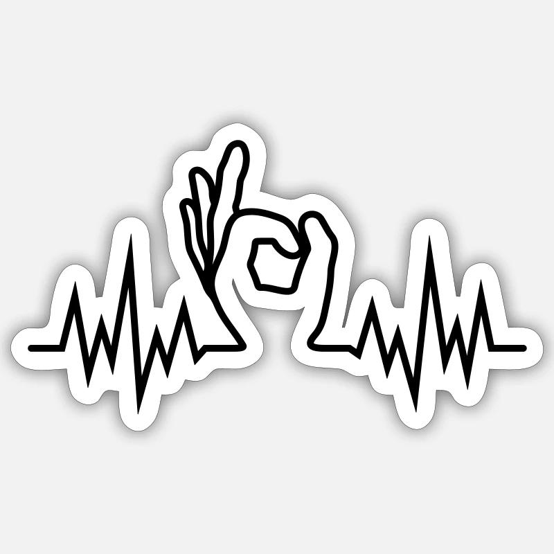 Wave-Finger-Hole - Sticker Größe S (10 x 10 cm) - Mattweiß