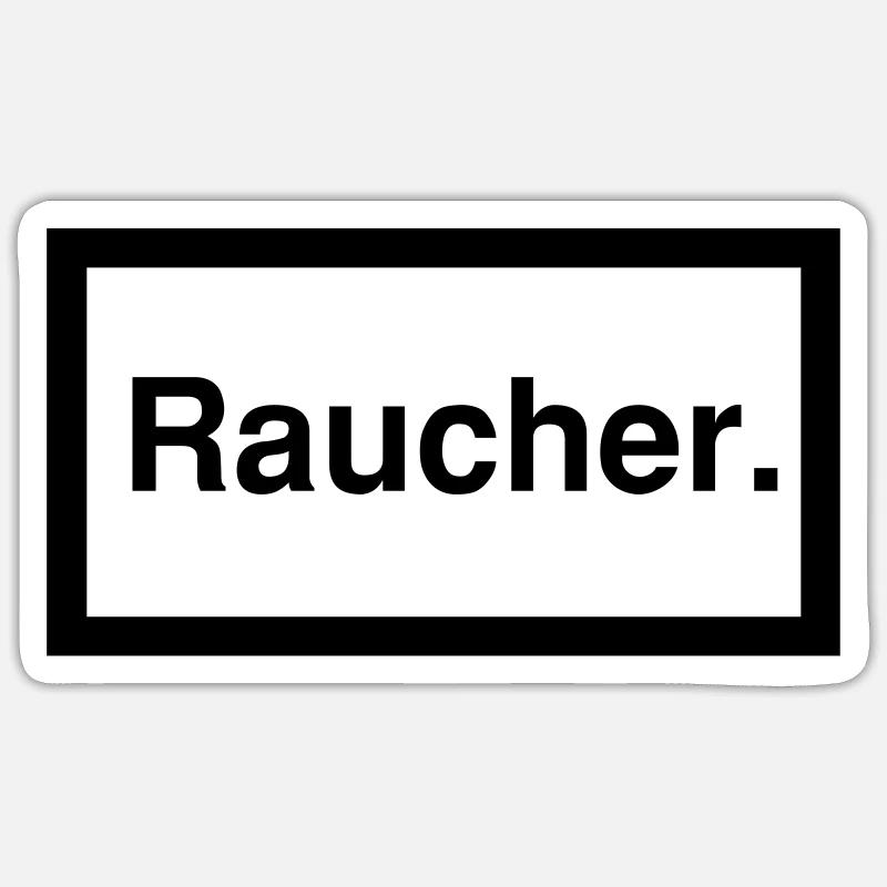 raucher 1c - Sticker Größe S (10 x 10 cm) - Mattweiß