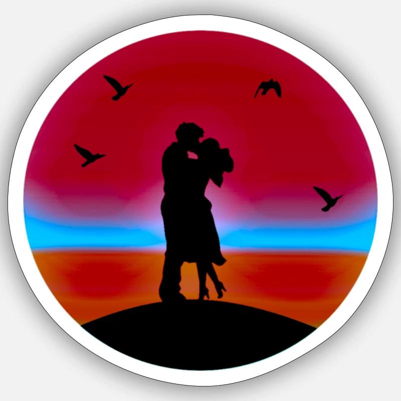 lovers - Sticker size S (10 x 10 cm) - white matte