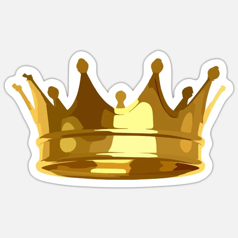 Krone Du bist der King König - Sticker Größe S (10 x 10 cm) - Mattweiß