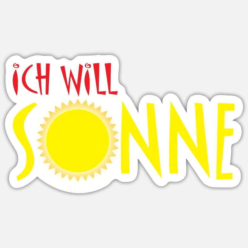 Ich will Sonne - Sticker Größe S (10 x 10 cm) - Mattweiß