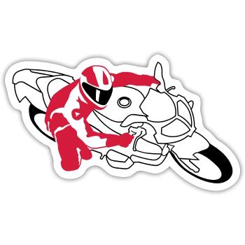 motorrad_2 - Sticker taille S (10 x 10 cm) - blanc mat - Devant
