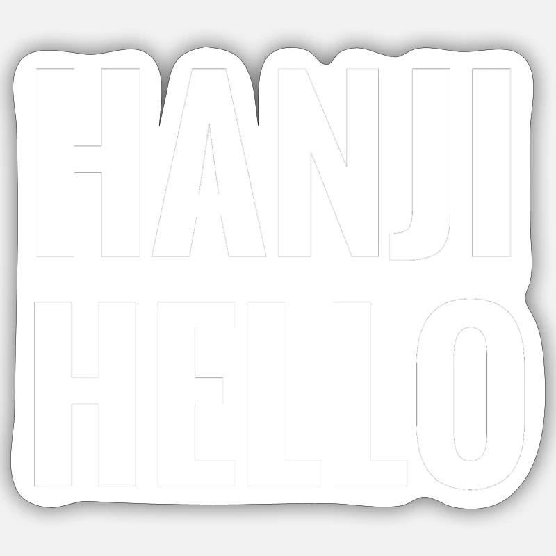 HANJI HELLO Classic - Sticker size S (10 x 10 cm) - white matte