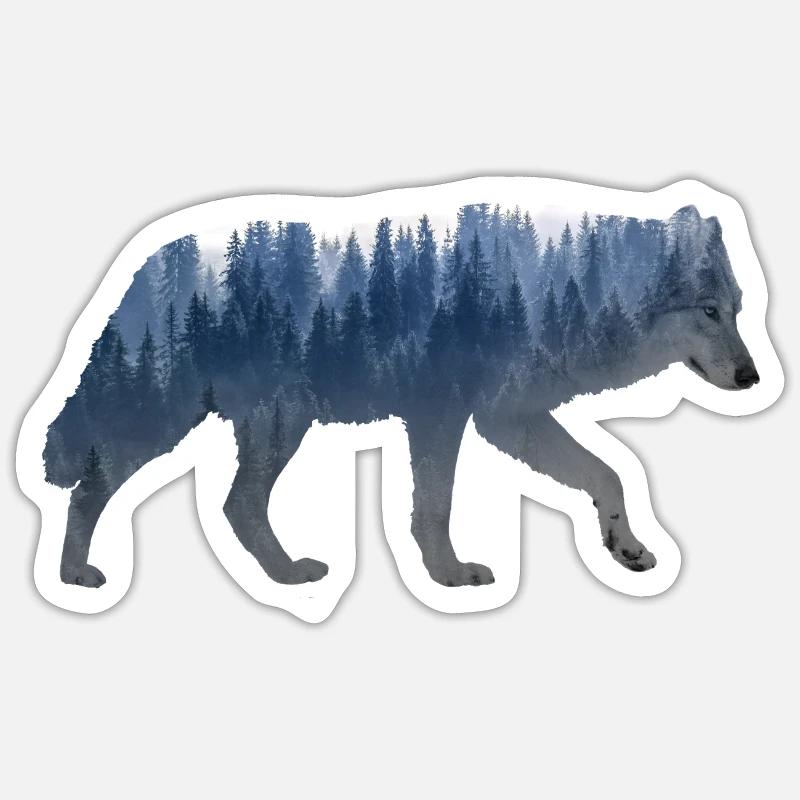 Wolf forest - Sticker size S (10 x 10 cm) - white matte
