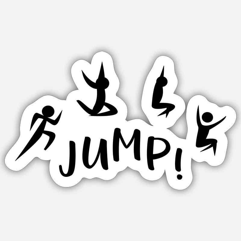 Saut en longueur - Sticker taille S (10 x 10 cm) - blanc mat