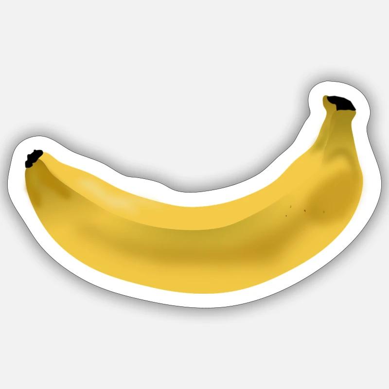 banane - Sticker taille S (10 x 10 cm) - blanc mat