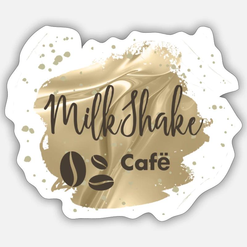 milk-shake - Sticker taille S (10 x 10 cm) - blanc mat
