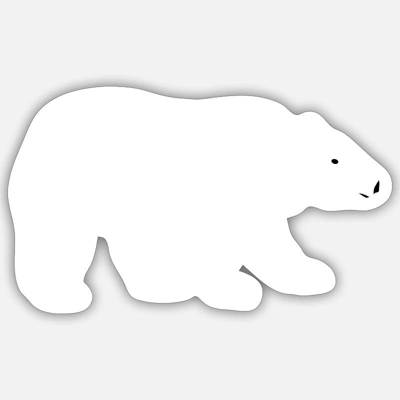 Eisbär - Sticker Größe S (10 x 10 cm) - Mattweiß