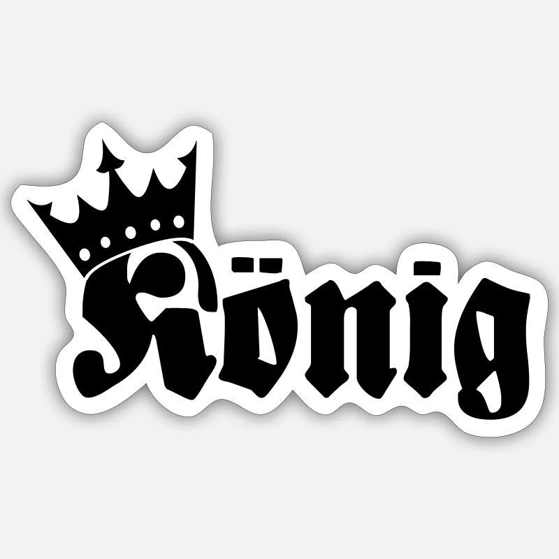 König - Sticker Größe S (10 x 10 cm) - Mattweiß