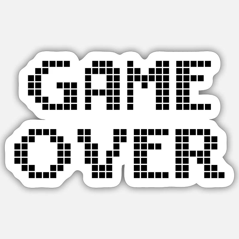 Game Over - Sticker taille S (10 x 10 cm) - blanc mat