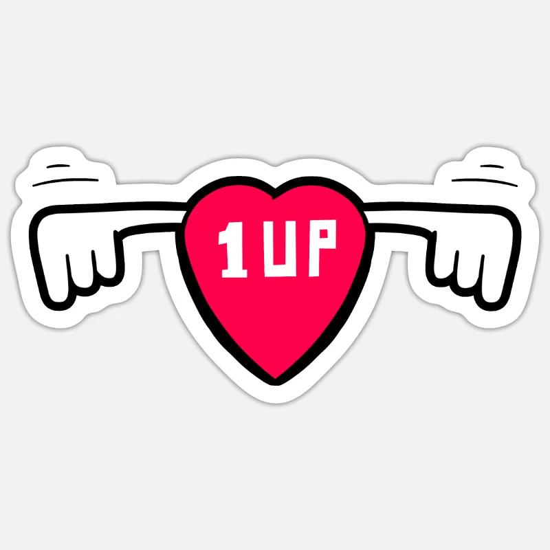 1up - Sticker taille S (10 x 10 cm) - blanc mat