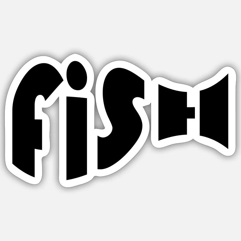 Poisson - Sticker taille S (10 x 10 cm) - blanc mat