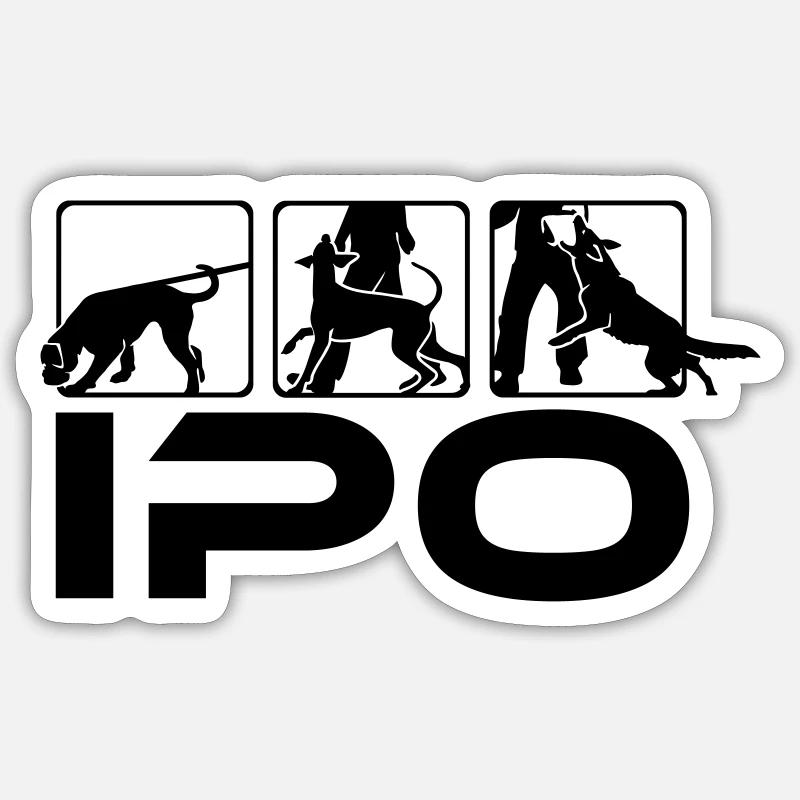 489 IPO Shepherd Dobermann de boxeur - Sticker taille S (10 x 10 cm) - blanc mat