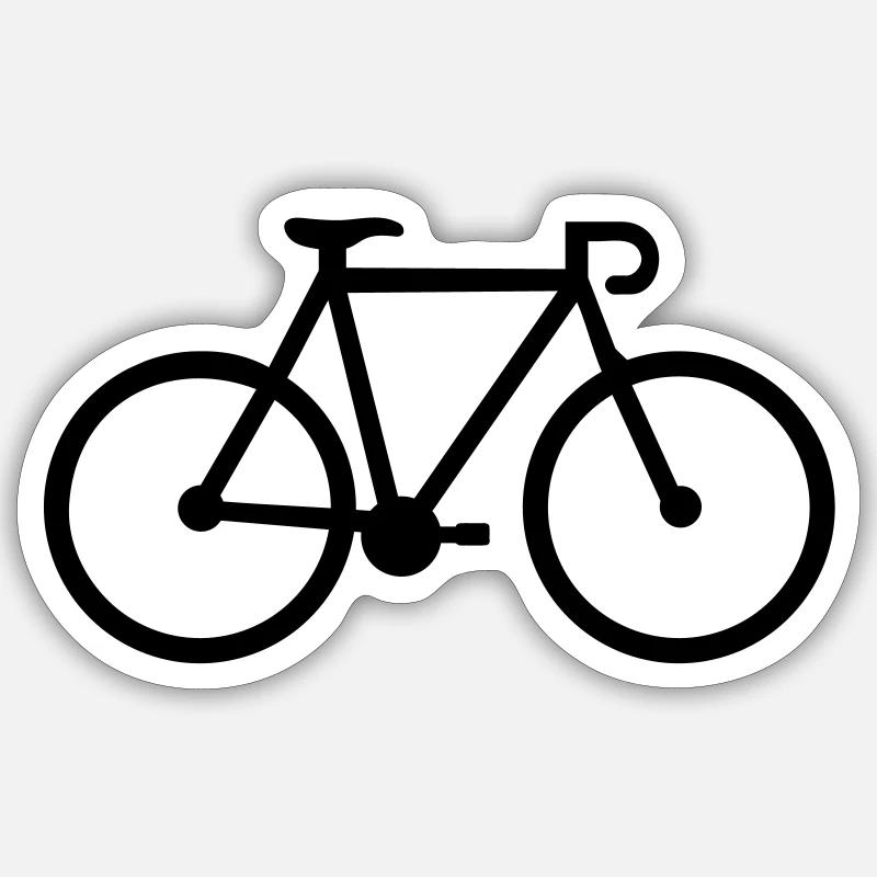 Fahrrad - Sticker Größe S (10 x 10 cm) - Mattweiß