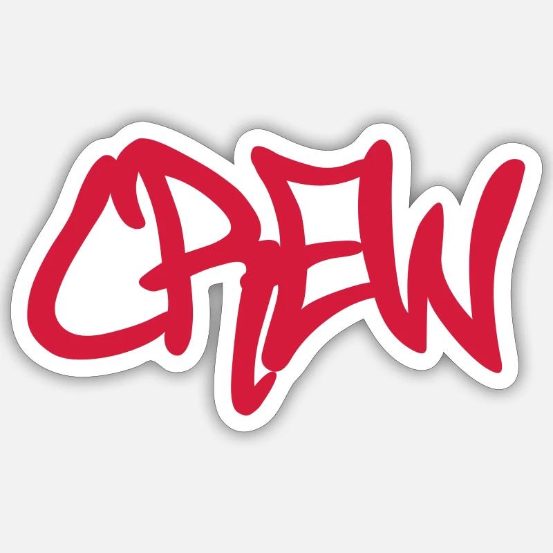 CREW - Sticker taille S (10 x 10 cm) - blanc mat