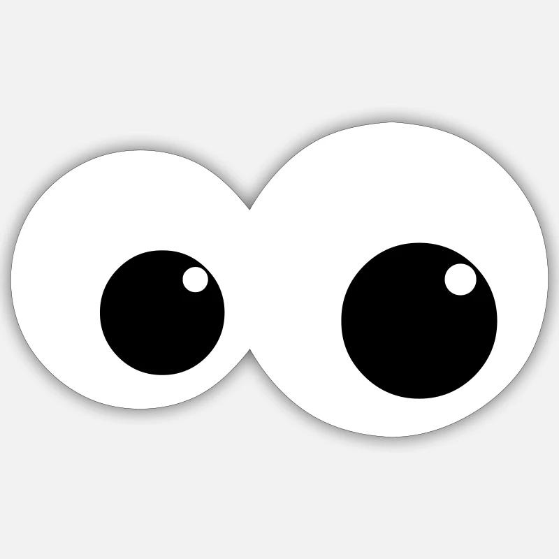 yeux2 - Sticker taille S (10 x 10 cm) - blanc mat