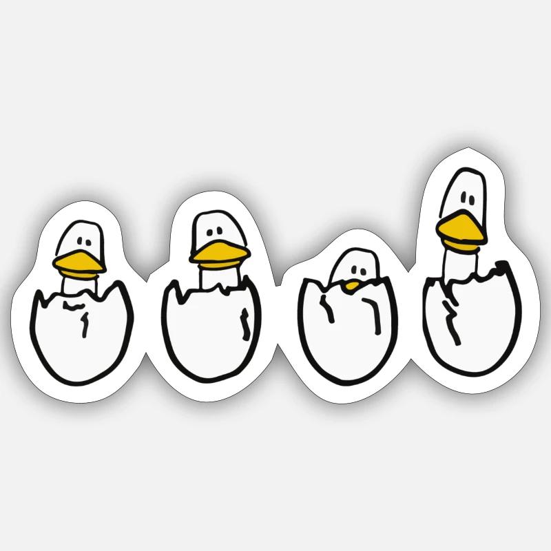 Canards à l’œuf - Sticker taille S (10 x 10 cm) - blanc mat