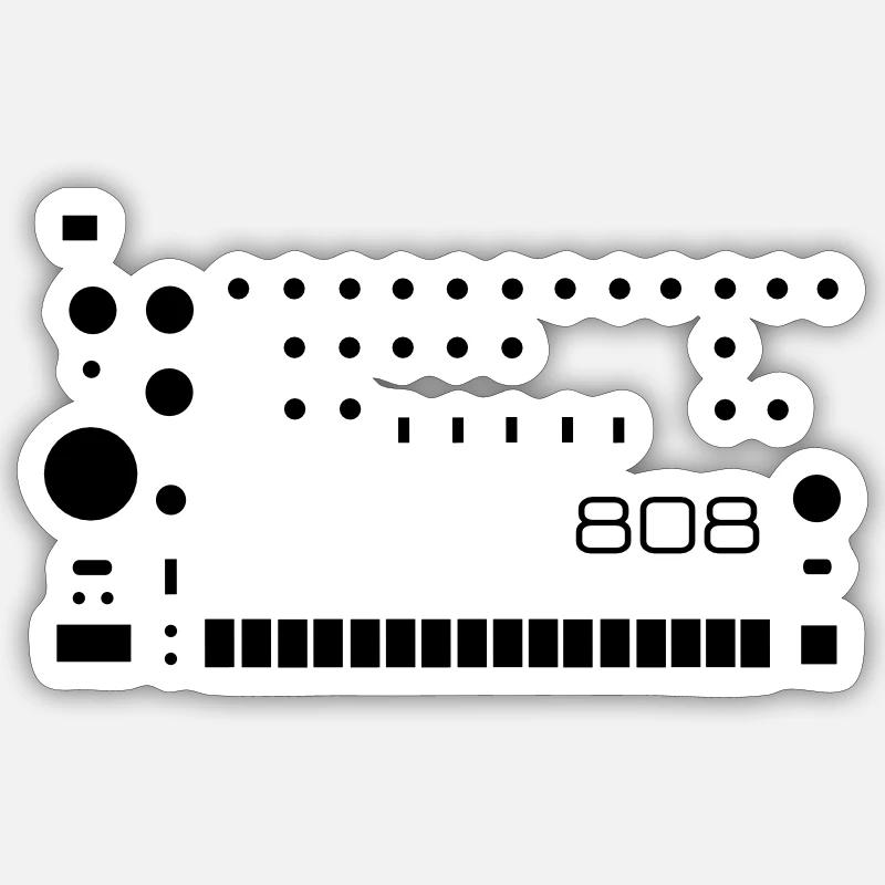808 - Sticker Größe S (10 x 10 cm) - Mattweiß
