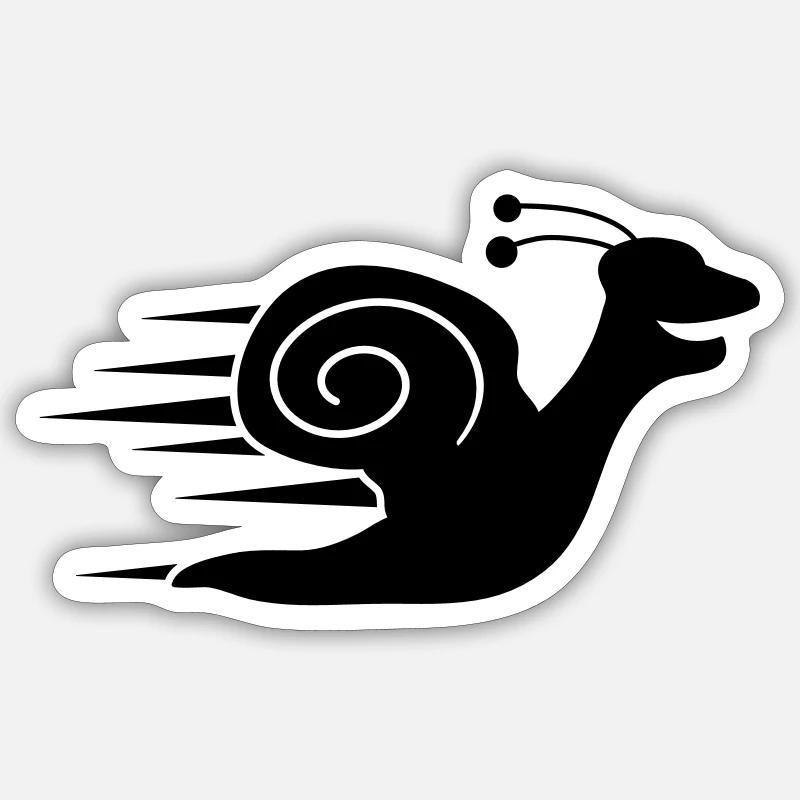 Fast Snail - Sticker taille S (10 x 10 cm) - blanc mat