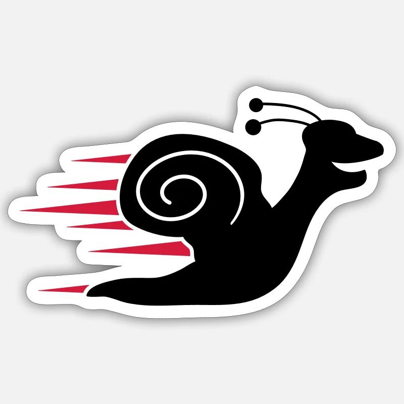 Fast Snail - Sticker Größe S (10 x 10 cm) - Mattweiß