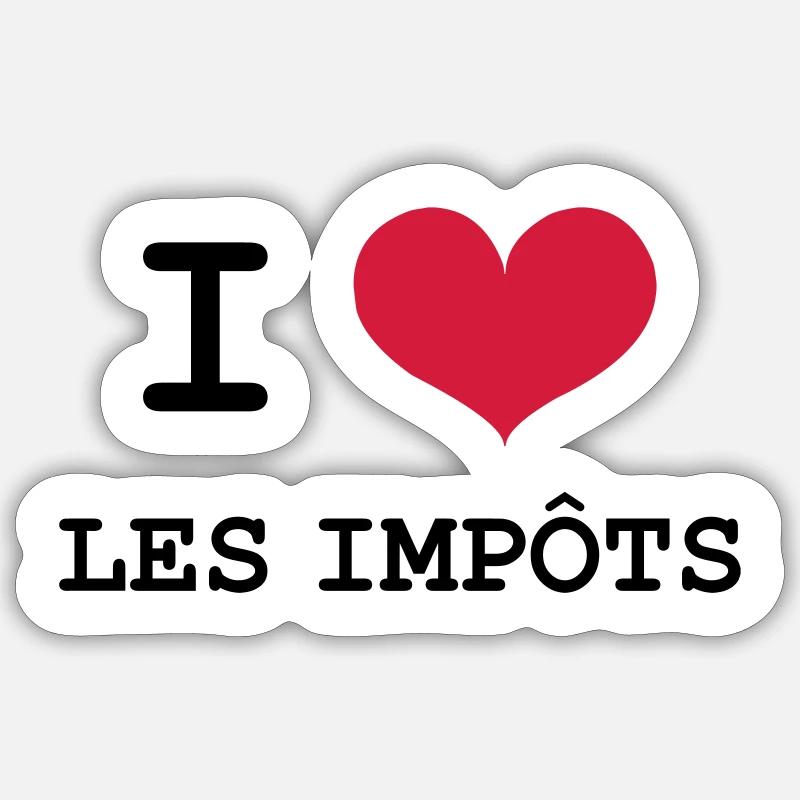 Ich liebe Steuern Sticker Größe S (10 x 10 cm)